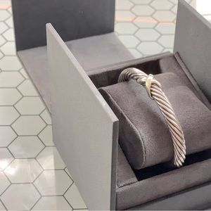 David Yurman X station bracelet Sterling silver with 14k gold